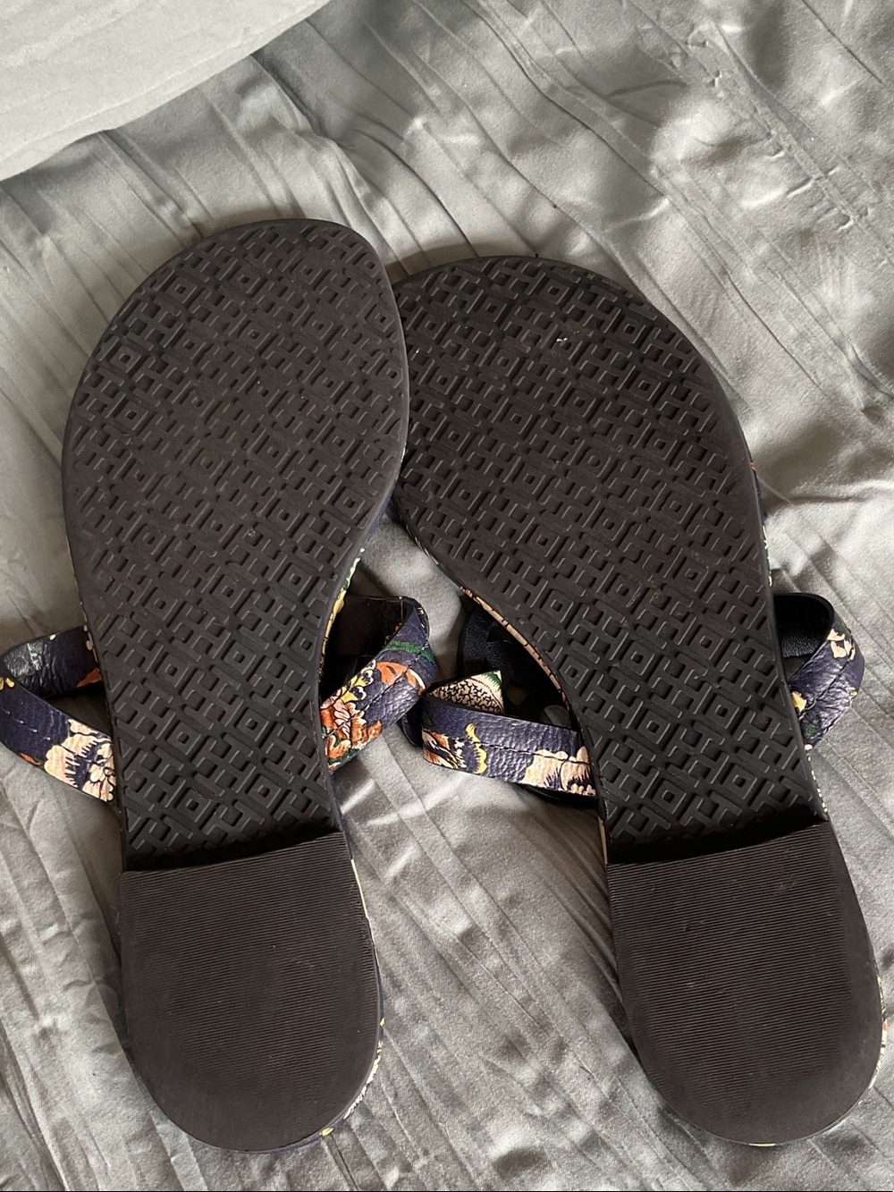 Tory Burch Navy Floral Miller Sandals - Picture 5 of 5